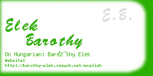 elek barothy business card